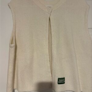 Daily Drills Ivory Ribbed Vest